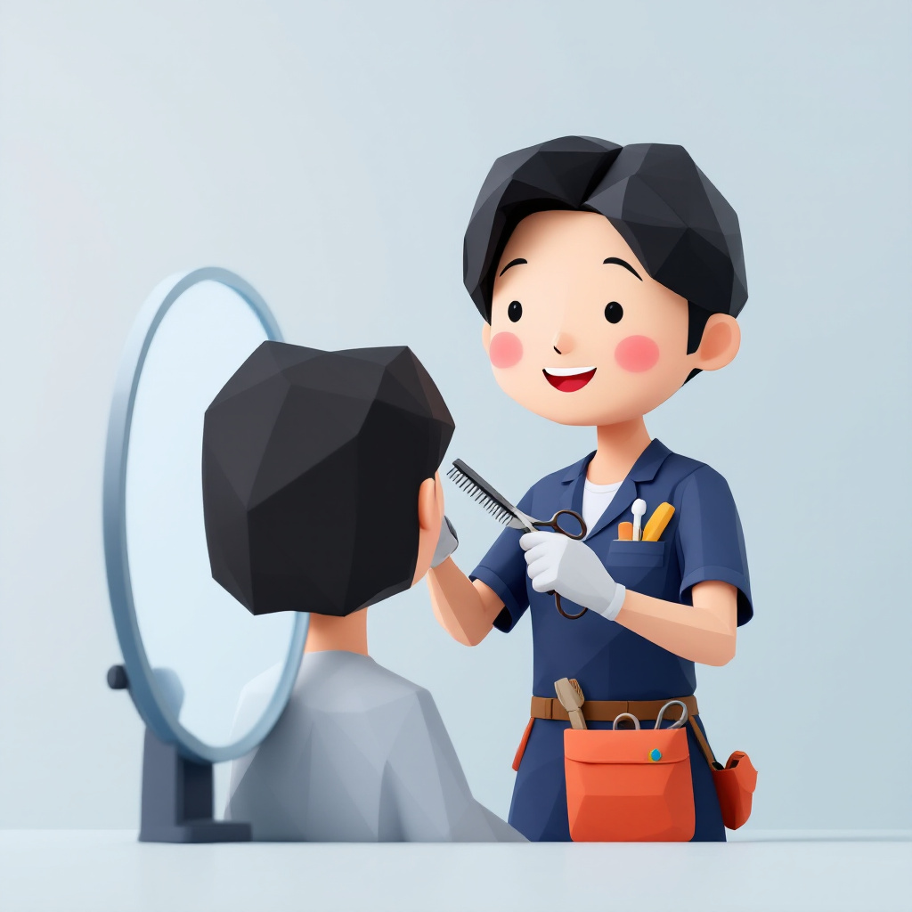 美容師（独立含む）のキャラクターイラスト