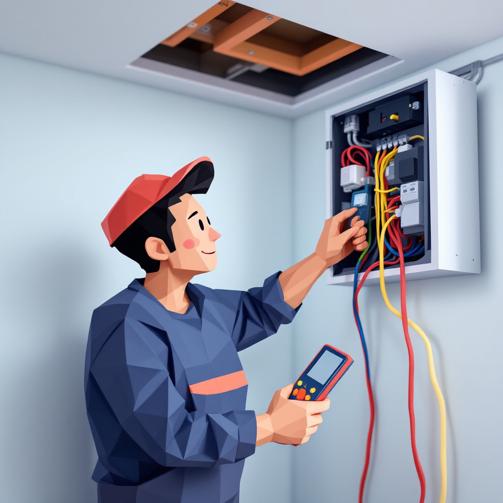 電気工事士のキャラクターイラスト