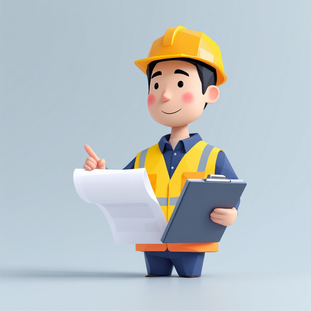 施工管理のキャラクターイラスト